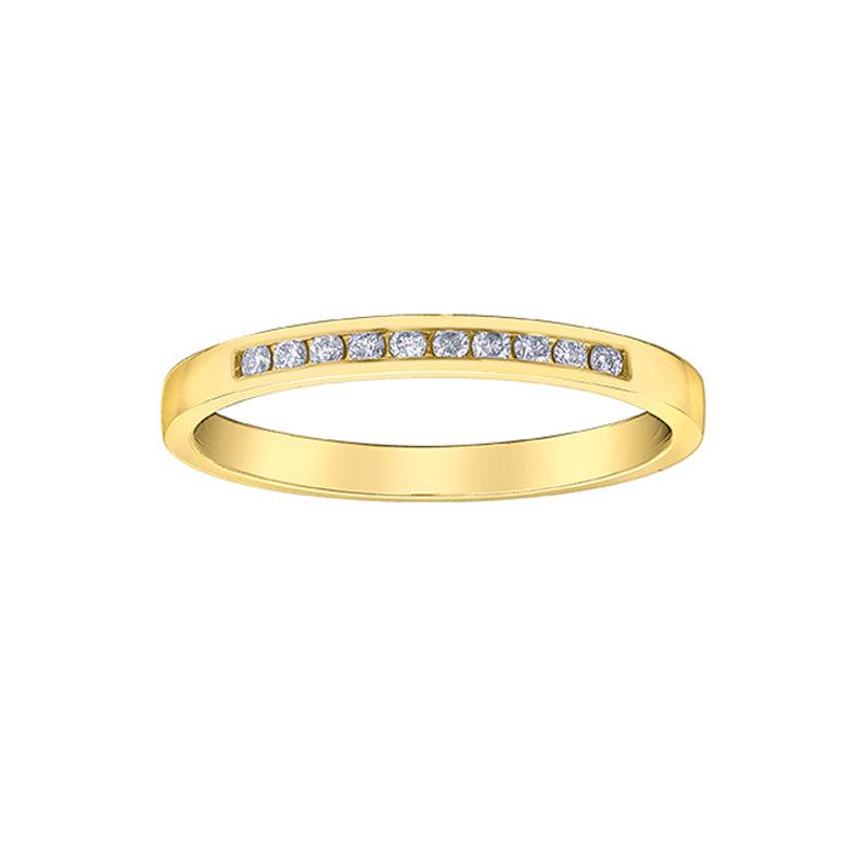 10K Yellow Gold 0.10TDW Diamond Channel Set Band