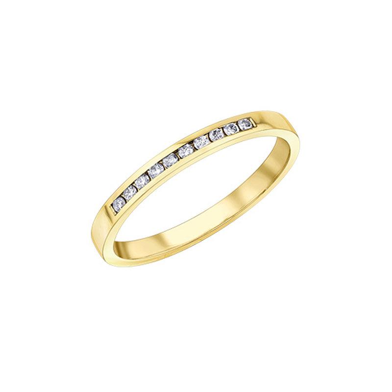 10K Yellow Gold 0.10TDW Diamond Channel Set Band