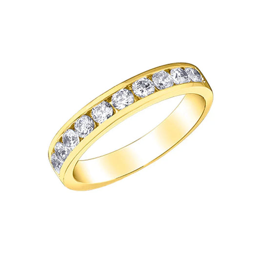 14K Yellow Gold 0.75TDW Diamond Channel-Set Band