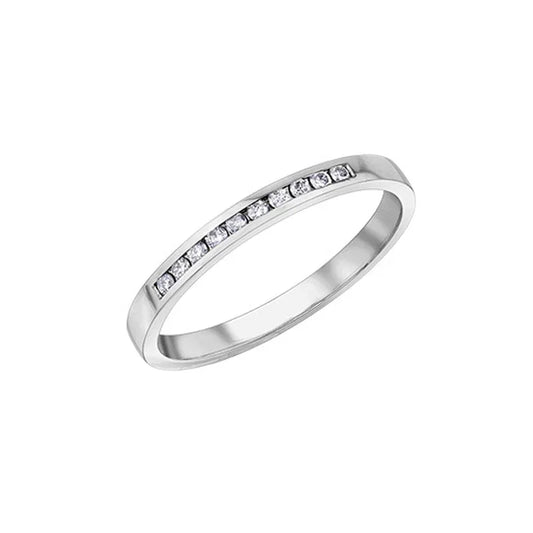 10K White Gold 0.10TDW Diamond Channel Set Band