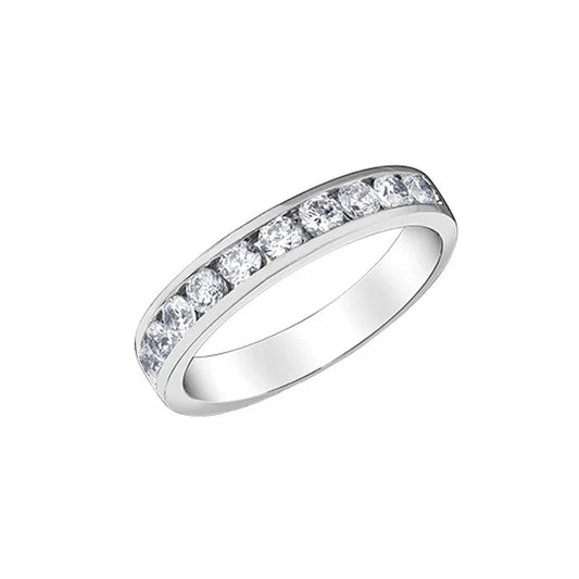 14K White Gold 0.10TDW Diamond Channel Set Band