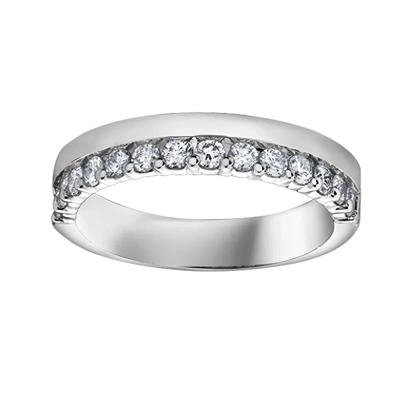 14K White Gold 0.50TDW Diamond Love Wedding Band