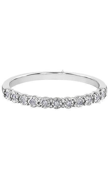 10K White Gold 0.35TDW Diamond Illusion Set Band