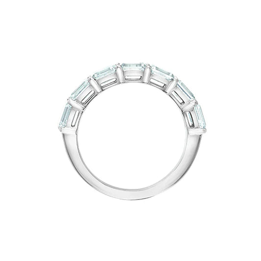 2.10TDW Lab Grown Diamond Emerald Cut Band in 14K White Gold