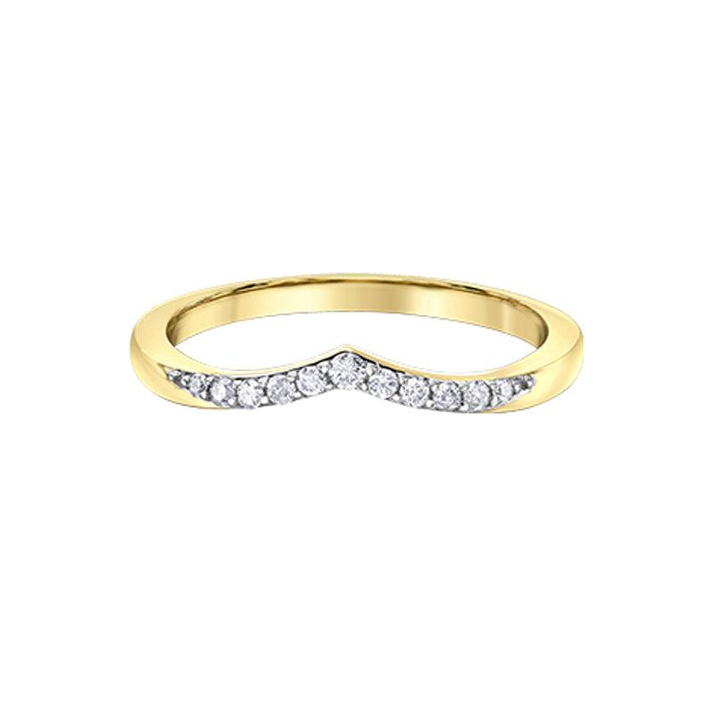 10K Yellow Gold 0.12TDW Diamond Curve Band