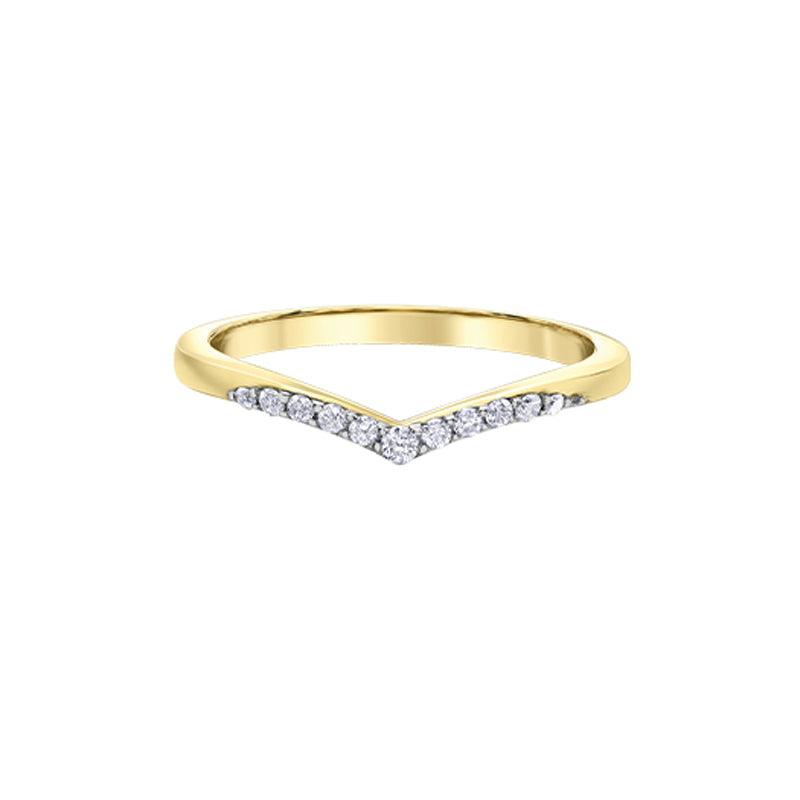 10K Yellow Gold 0.12TDW Diamond Curve Band