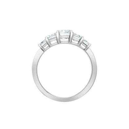 2.50TDW Emerald Lab Grown Diamond Engagement Ring in 14K White Gold