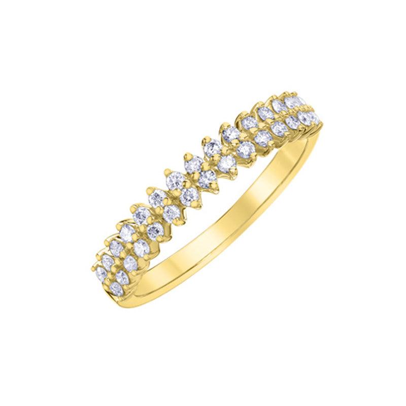 0.30TDW 2 Row Diamond Band in 10K Yellow Gold