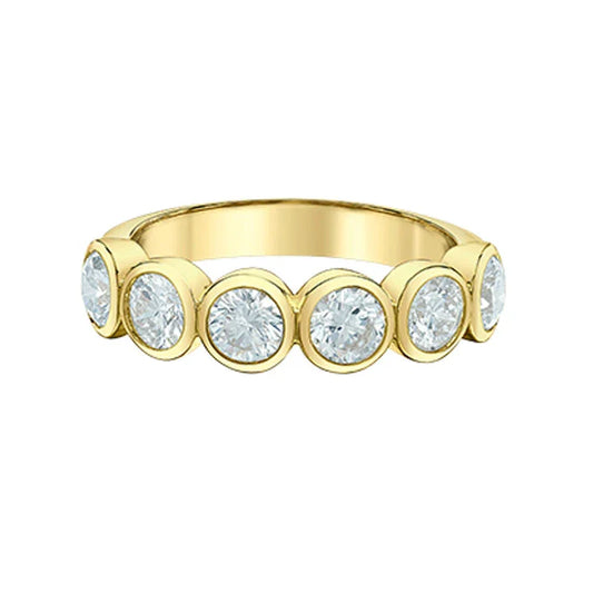 14K Yellow Gold Bezel-Set Lab Grow Diamond Band – 1.50ct Total