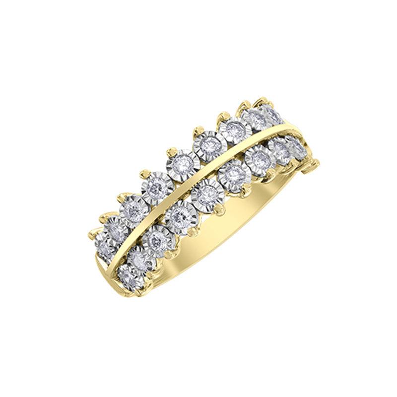 10K Yellow Gold 0.50TDW Diamond Illusion Band