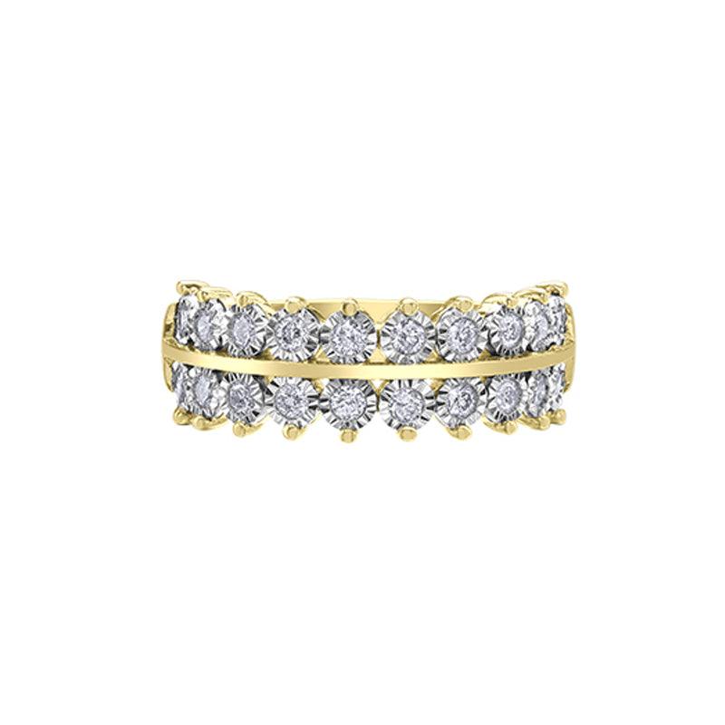 10K Yellow Gold 0.50TDW Diamond Illusion Band