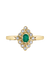 10K Yellow Gold Emerald and Diamond Fancy Ring
