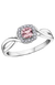 10K White Gold Pink Tourmaline and Diamond Halo Ring