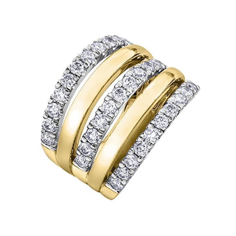 10K Yellow Gold 1.50tdw 33 Diamond Right Hand Ring