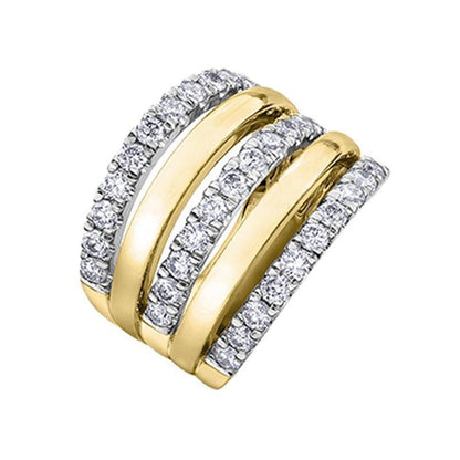 10K Yellow Gold 1.50tdw 33 Diamond Right Hand Ring