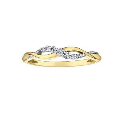 10K Yellow 0.10TDW Diamond Infinity Band
