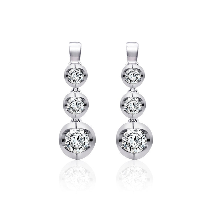 Sterling Silver White Gold Plated 0.20ct Lab Grown Diamond Earrings