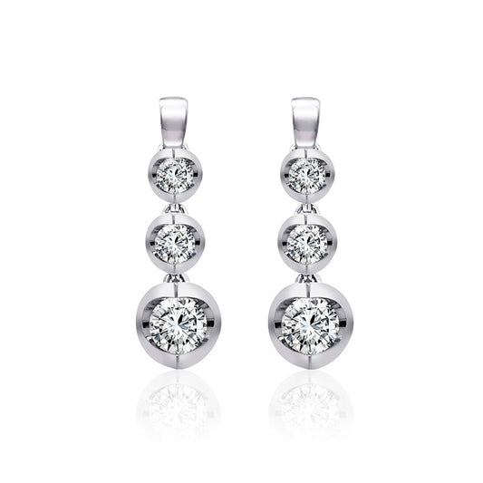 Sterling Silver White Gold Plated 0.20ct Lab Grown Diamond Earrings