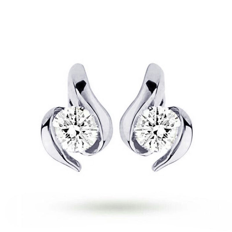 0.20CT Lab-Grown Diamond Bar-Set Stud Earrings in White Gold Plated Sterling Silver