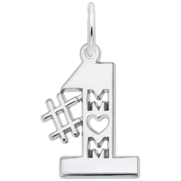 Sterling Silver Number One Mom Charm