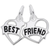 Sterling Silver Best Friend Hearts Charm