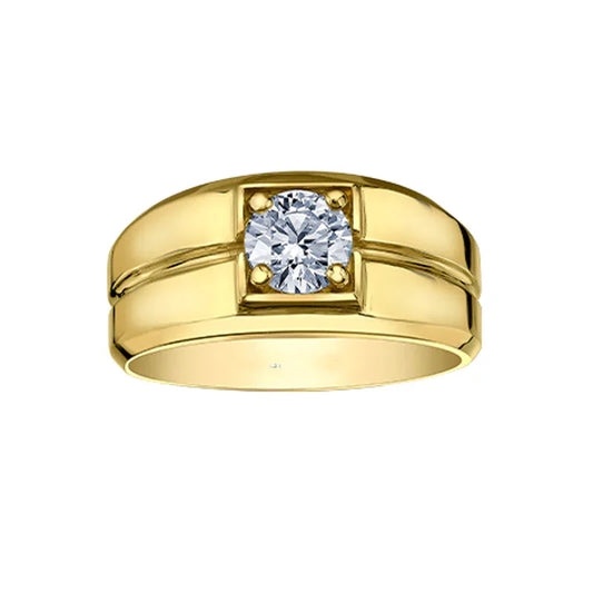 1.04ct Lab Grown Diamond Men’s Solitaire Ring in 14K Yellow Gold