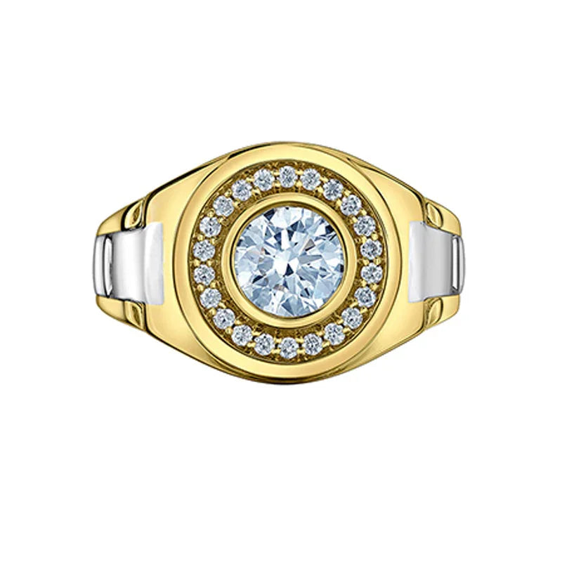 1.75TDW Lab Grown Diamond Ring in 14K Yellow and White Gold