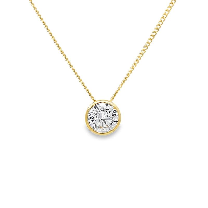 10K Yellow Gold 0.70CT Lab Diamond Solitaire Pendant