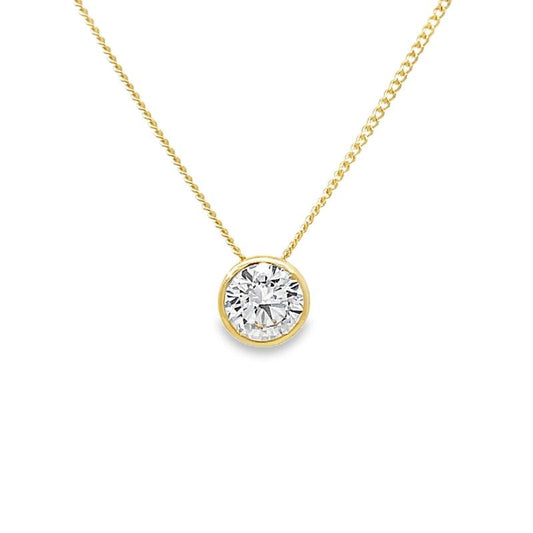10K Yellow Gold 0.70CT Lab Diamond Solitaire Pendant
