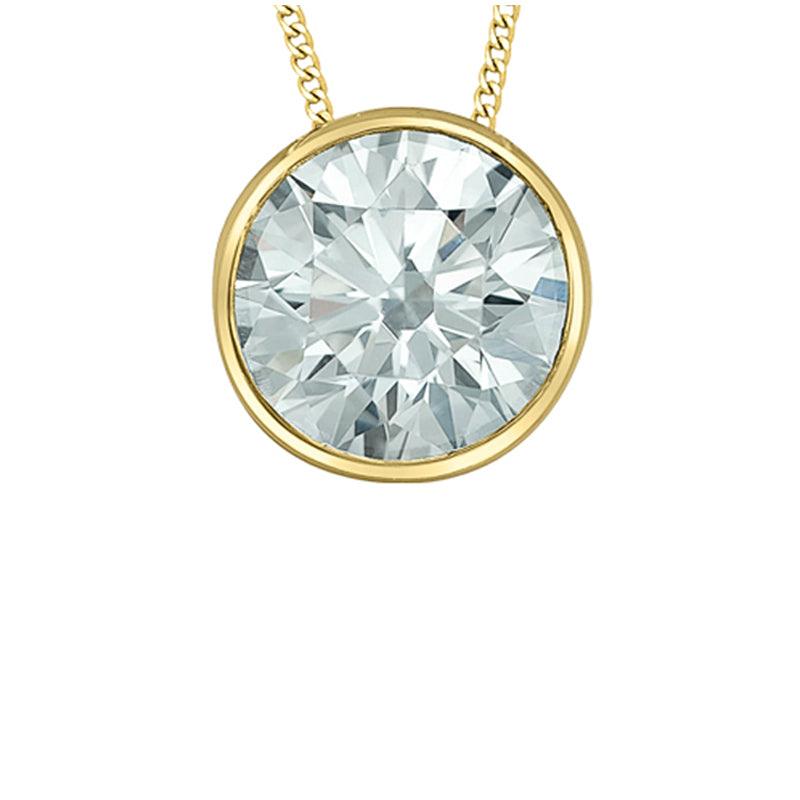 10K Yellow Gold 0.70CT Lab Diamond Solitaire Pendant