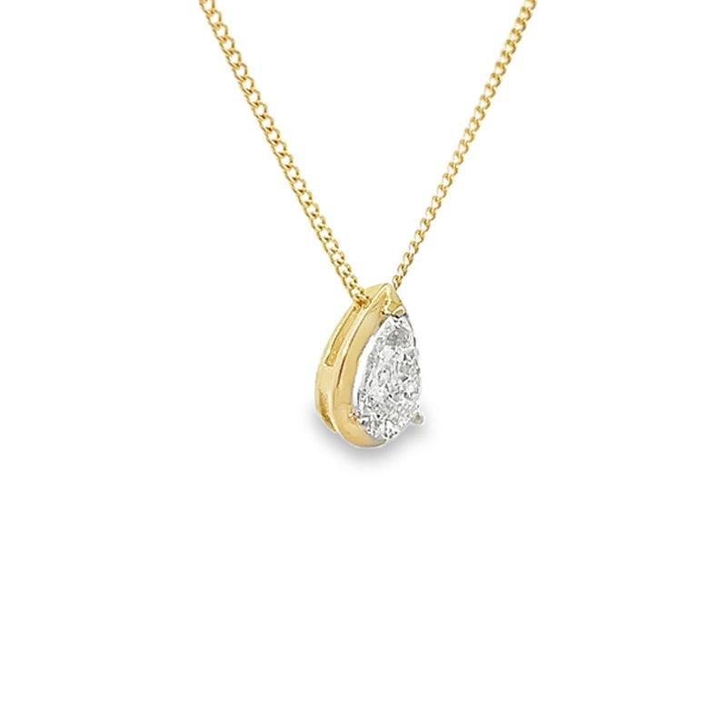 10K Yellow Gold 0.50CT Lab Grown Diamond Pear Shape Pendant