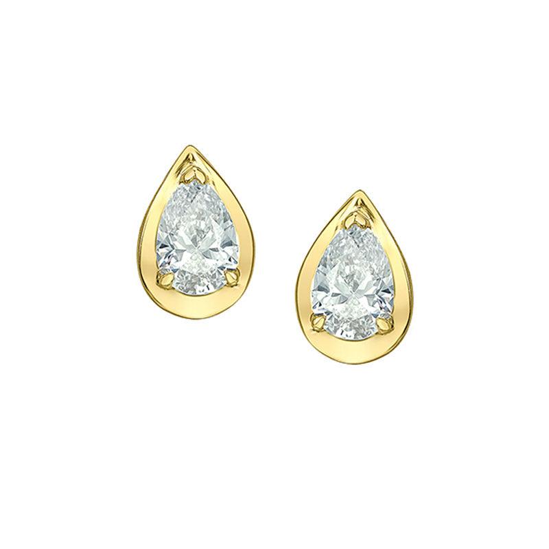 10K Yellow Gold 0.46TDW Lab Grown Diamond Pear Shape Earring