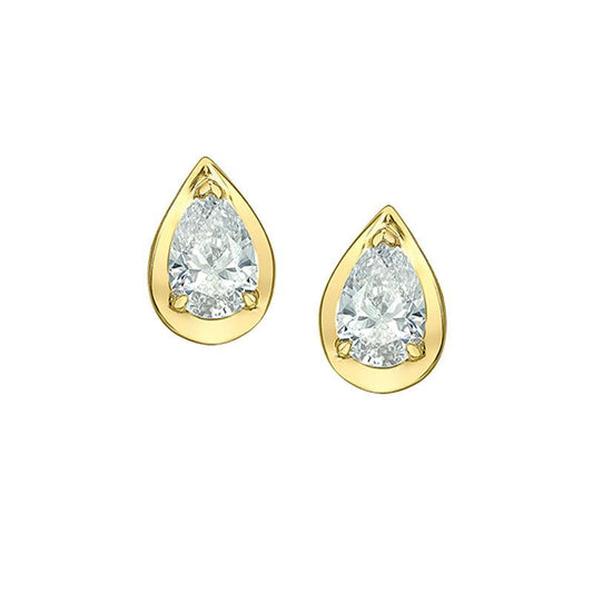 10K Yellow Gold 0.46TDW Lab Grown Diamond Pear Shape Earring