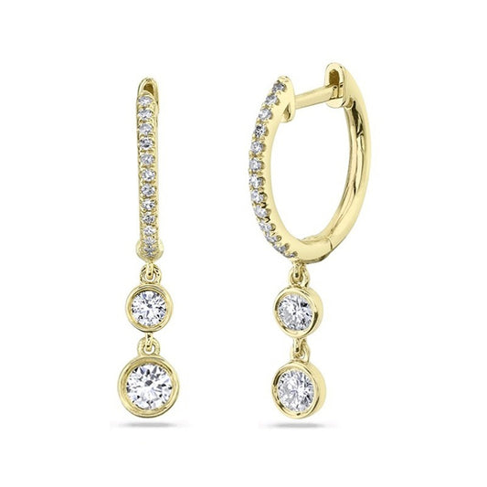 Sterling Silver White Gold Plated 0.32ct Lab Grown Diamond Hoop Drop Earrings