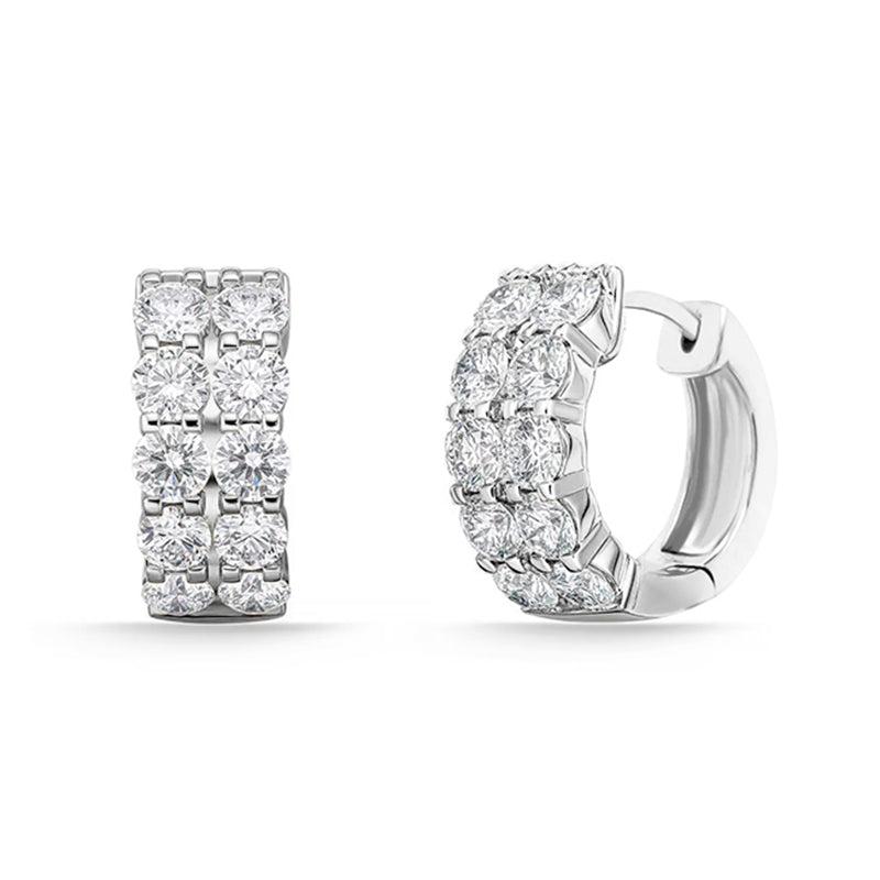 Sterling Silver White Gold Plated 0.40ct Lab Grown Diamond Mini Huggie Earrings