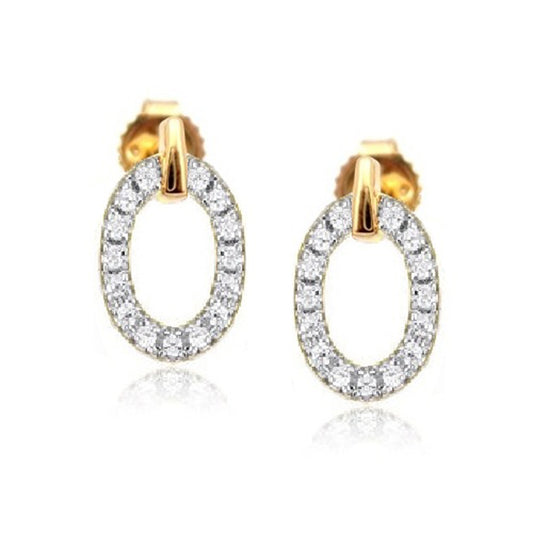 Sterling Silver Gold Plated 0.26ct Lab Grown Diamond Oval Drop Earrings