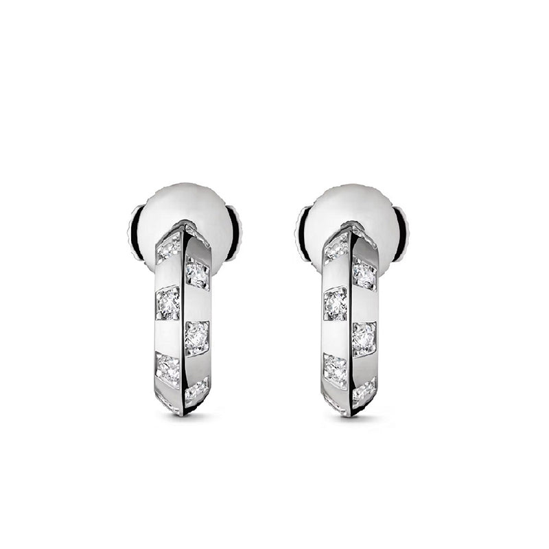 0.20ct Lab-Grown Diamond White Gold Plated Sterling Silver Huggie Earrings
