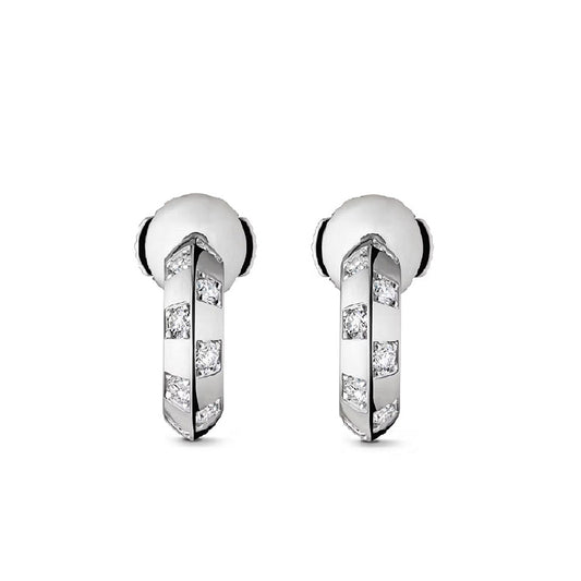 0.20ct Lab-Grown Diamond White Gold Plated Sterling Silver Huggie Earrings