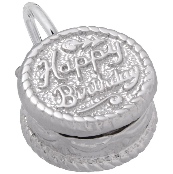 Sterling Silver Happy Birthday Cake Charm