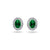10K White Gold 0.21TDW Diamond & 2.5X3MM Oval Emerald Halo Earrings
