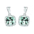 March Birthstone Earring with Diamond Accent set in Sterling Silver