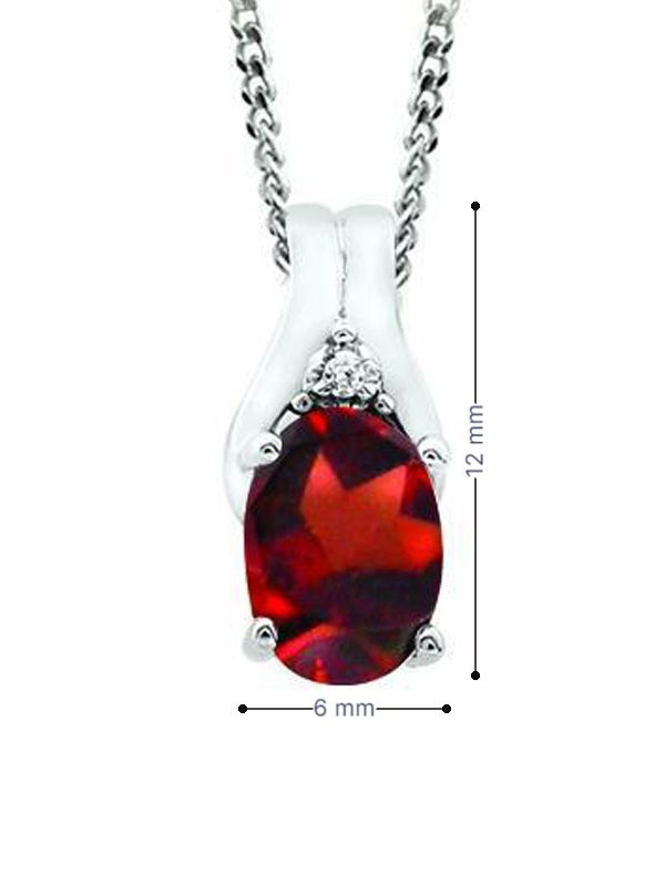 January Birthstone Pendant with Diamond Accent set in 10K White Gold