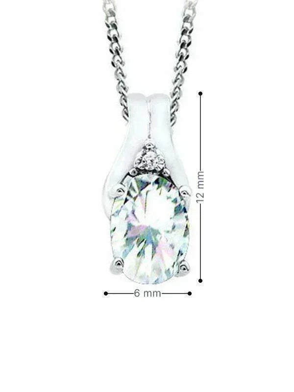 April Birthstone Pendant with Diamond Accent set in 10K White Gold