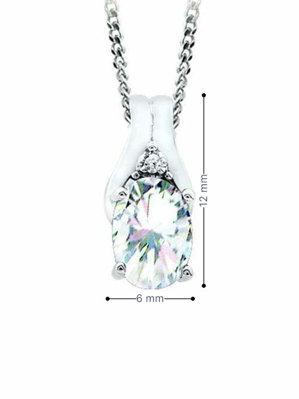 April Birthstone Pendant with Diamond Accent set in 10K White Gold