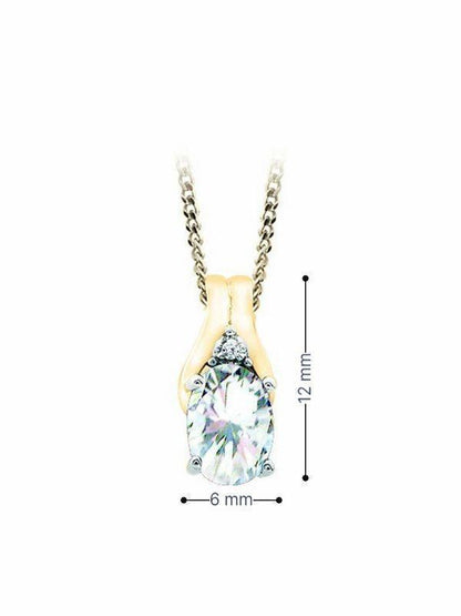 April Birthstone Pendant with Diamond Accent set in 10K Yellow gold