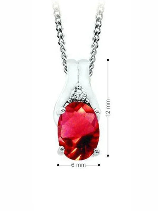 July Birthstone Pendant with Diamond Accent set in 10K White Gold