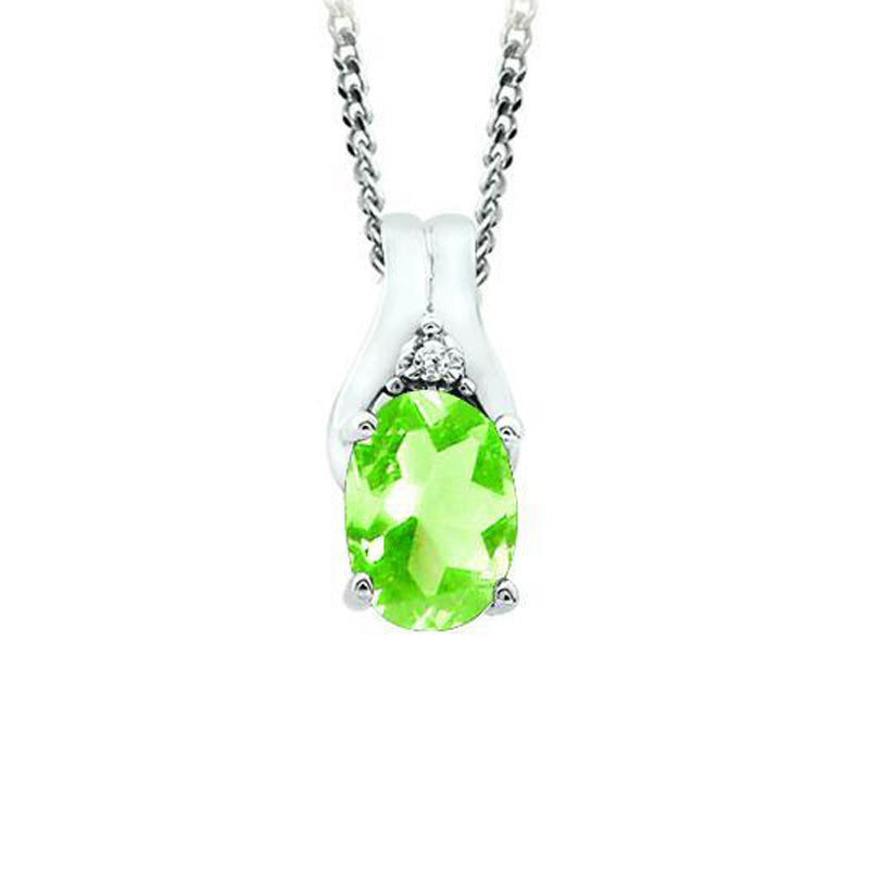 August Birthstone Pendant with Diamond Accent set in 10K White Gold