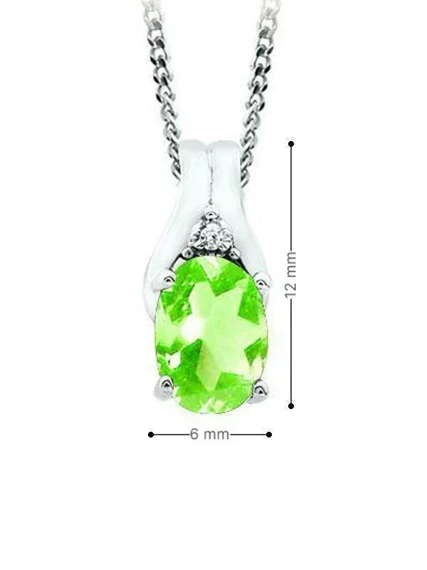August Birthstone Pendant with Diamond Accent set in 10K White Gold