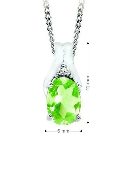 August Birthstone Pendant with Diamond Accent set in 10K White Gold
