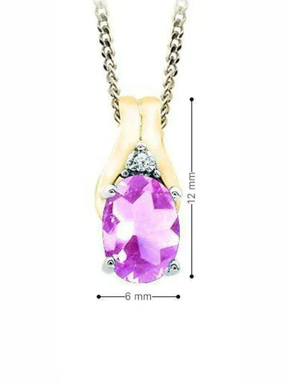 October Birthstone Pendant with Diamond Accent set in 10K Yellow gold